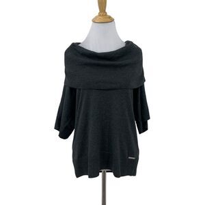 Michael Kors Sweater Womens M Medium Grizzly Cowl Neck Cotton Blend Ribbed Hem